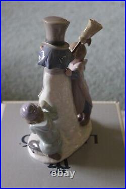 Vintage Retired Lladro 5713 Snowman Boy, Girl & Dog In Snow Porcelain Figurine