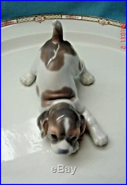 Vintage Retired Lladro Porcelain Pouncing Beagle Puppy Dog Figurine # 1667