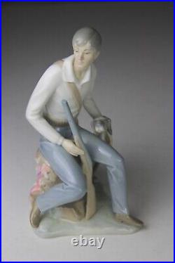 Vintage Zaphir Lladro Porcelain Figurine Hunter with a Dog Rare