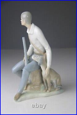 Vintage Zaphir Lladro Porcelain Figurine Hunter with a Dog Rare