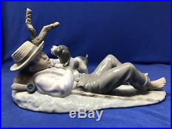 Vintage Zaphir porcelain Figurine Sleeping fisherman Boy with Dog