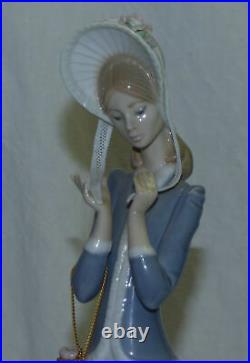 Vtg 13 Lladro Stepping Out Lady Afghan Hound Dog Figurine 1537 by Juan Huerta