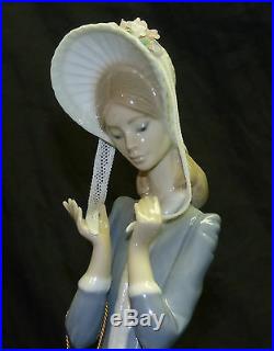 Vtg 13 Lladro Stepping Out Lady with Afghan Dog Figurine # 1537 by Juan Huerta