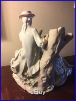 Vtg Lladro #11 Lovers Resting In The Woods Eating Grapes & With Dog LARGE No Box