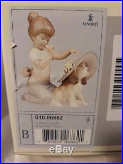 Vtg Lladro 6862 An Elegant Touch Girl Dog WithBox Figurine Te Pongo Guapo MIB