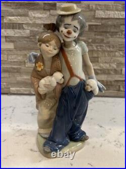 Vtg Lladro Figurine Pal's Forever Clown Girl Dogs #7686 withBox Retired SIGNED