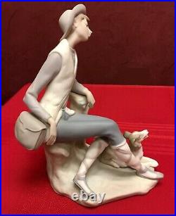 Vtg Lladro Figurine SIGNED by Vicente Lladro Shepherd Boy with Dog #4659 Matte