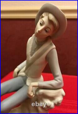 Vtg Lladro Figurine SIGNED by Vicente Lladro Shepherd Boy with Dog #4659 Matte