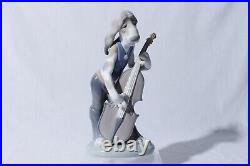 Vtg Lladro Hound Dog Band Member Bass Fiddle Juan Huerta Rare Figurine Repaired