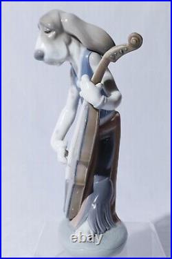 Vtg Lladro Hound Dog Band Member Bass Fiddle Juan Huerta Rare Figurine Repaired