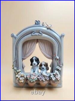 Vtg Lladro Please Come Home Dog in Window Figurine #6502 LOCAL PICKUP ONLY