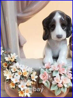 Vtg Lladro Please Come Home Dog in Window Figurine #6502 LOCAL PICKUP ONLY