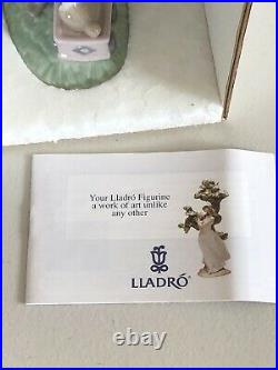 Vtg Lladro Saturday Child #6021 Boy With Wagon Dog Figurine