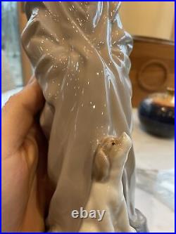 Vtg NAO Lladro Porcelain Figurine Statue Cloaked Boy with Dog 10.25 Beautiful