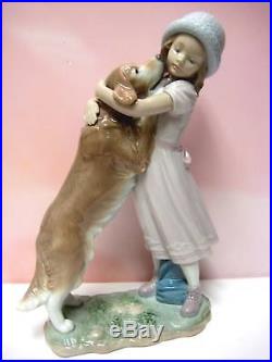 Warm Welcome Girl With Dog Porcelain Figurine By Lladro 6903